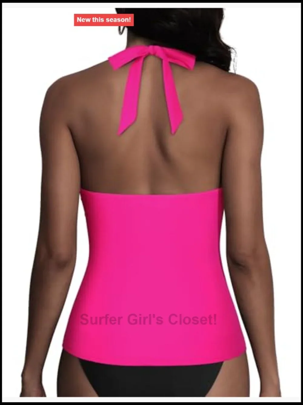 Underwire Halter Tankini Top Tummy Control Swimsuit Push Up Bathing Suit